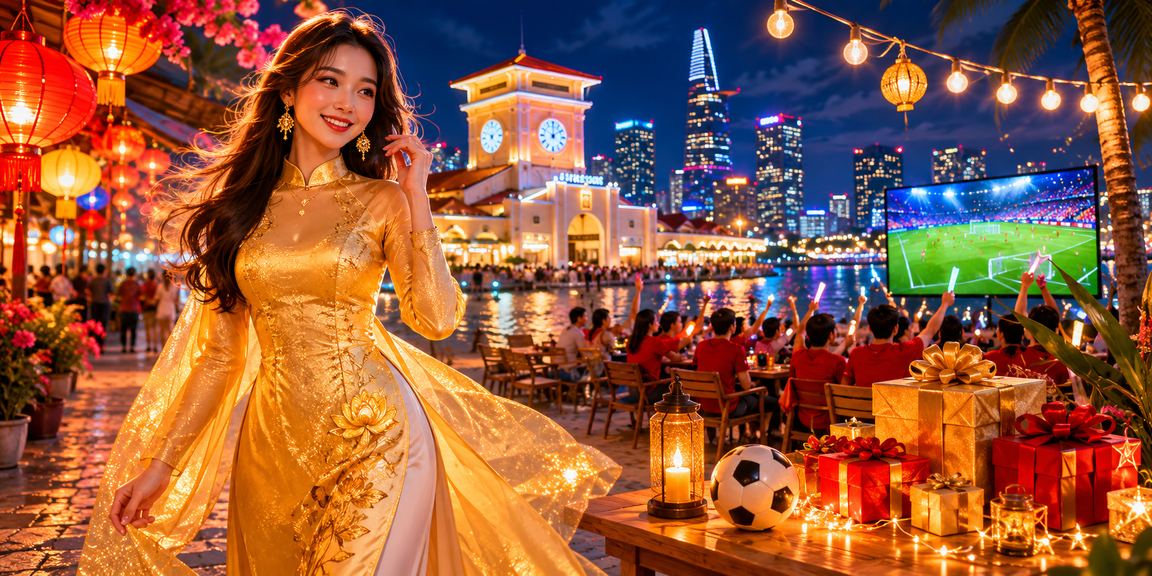 Giao diện cá cược bóng đá tại TP.HCM trên vtv8 với áo dài truyền thống